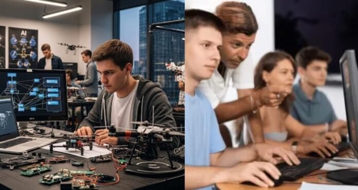 युवा AI में ट्रेनिंग लेते हुए